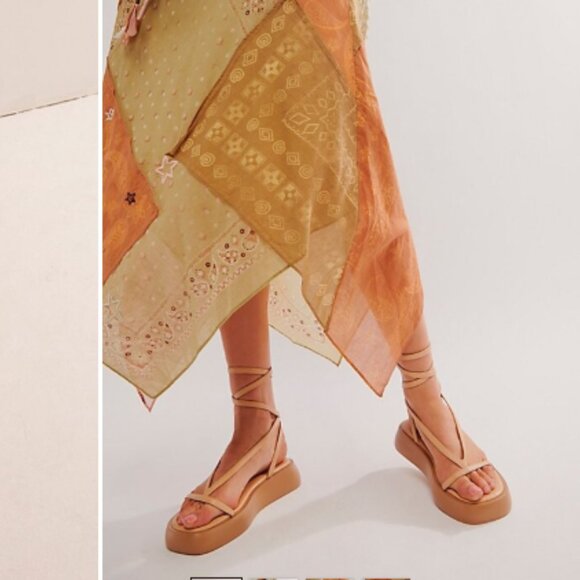 new FREE PEOPLE Winnie Wrap Flatform  in  Vachetta  (252) - Picture 5 of 13